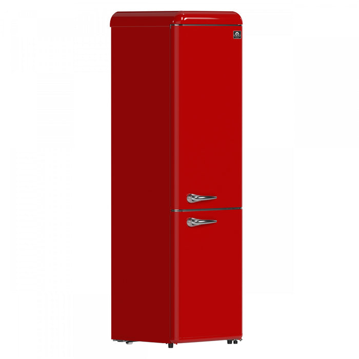 Forno Storico 22 Inch Retro Bottom Freezer Fridge in Red, 9 cu.ft. - FFFFD1745-22RED