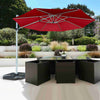 Costway 11' Patio Cantilever Offset Umbrella 360 degrees Rotation Aluminum Tilt Red