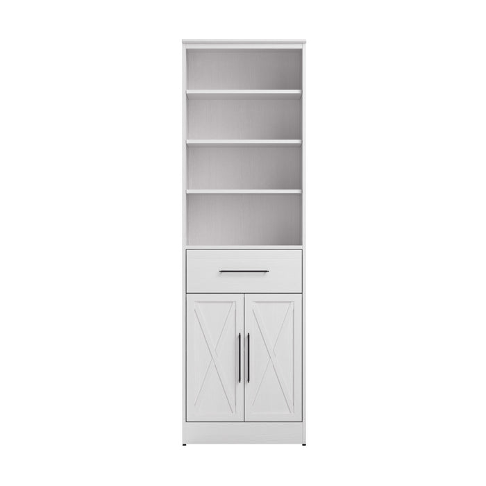 Bestar Key West 25 W Closet Organizer with Drawer & Doors - Pure White Oak