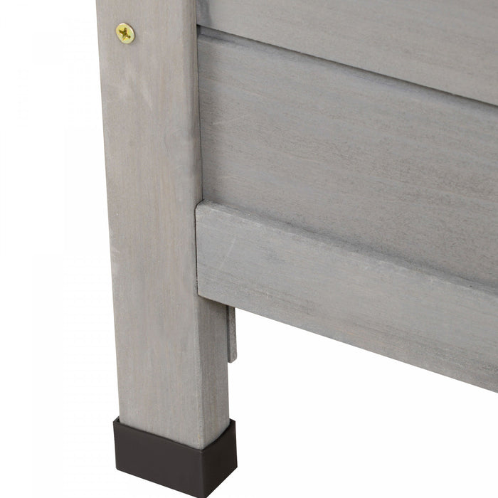 Outsunny Garden Shed Wooden Garden Storage Shed 2 Door Unit Solid Fir Wood Garage Tool Organisation Cabinet, 34.3\" X 18.3\" X 38\", Grey