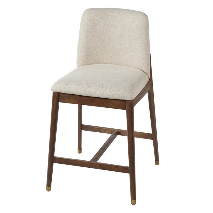 Clara Rubber Wood Bar Stool Set of 2,Walnut