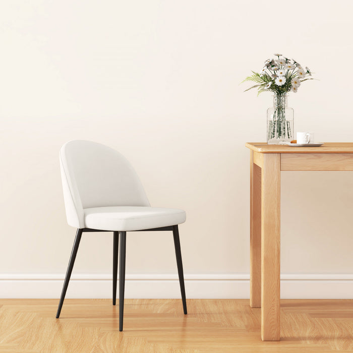 HOMCOM Dining Chairs Set of 2, Mid-Back Velvet-touch Upholstery Side Chair