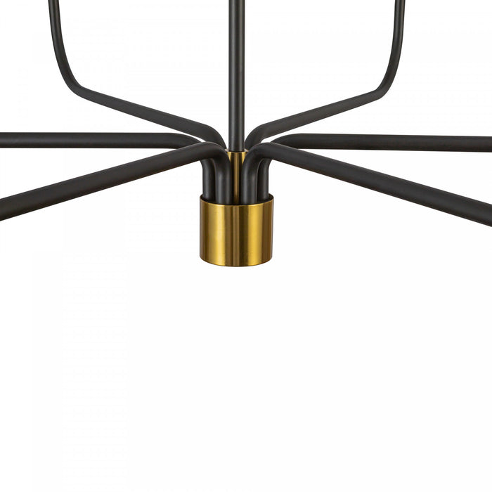 Providence 6 Light Chandelier, Black, Brushed Brass