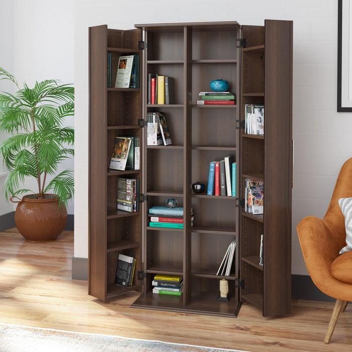 23-shelf Multimedia Storage - Espresso