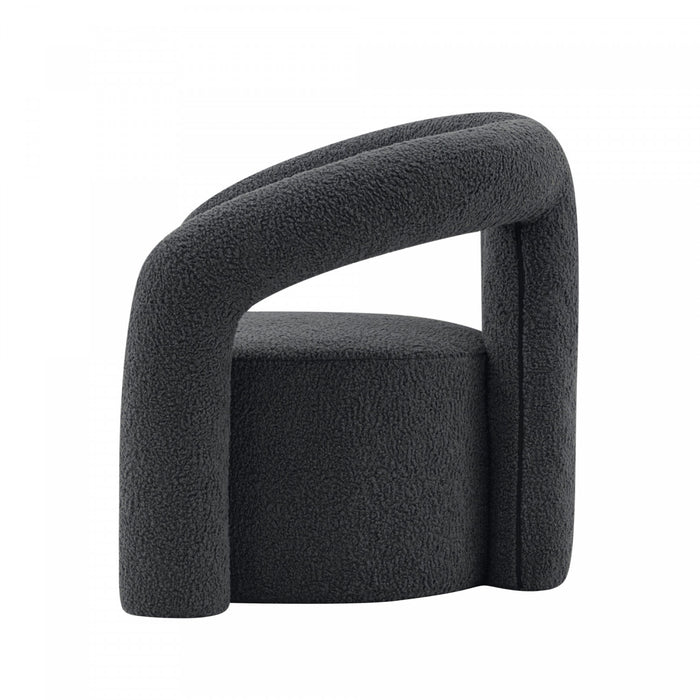 Darian Modern Boucle Lounge Chair in Black - Set of 2
