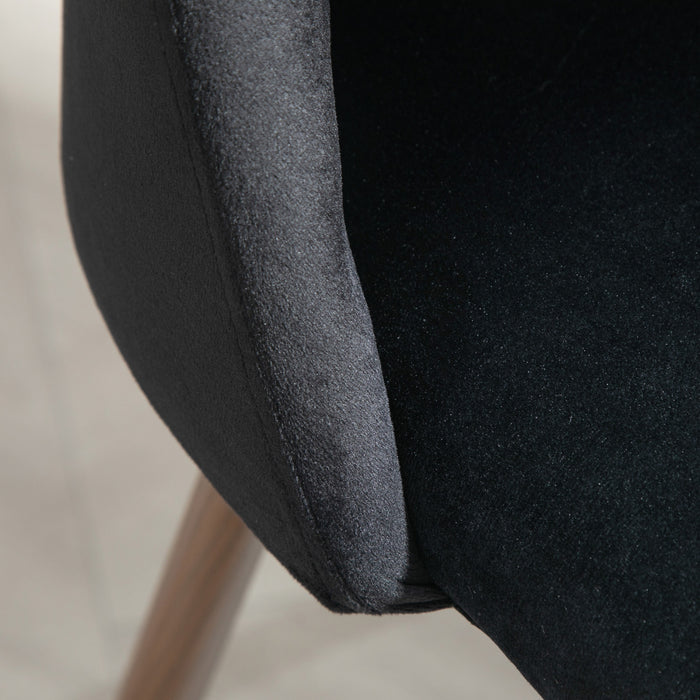 HOMCOM Dining Chairs Set of 4, Velvet Accent Chair, Black
