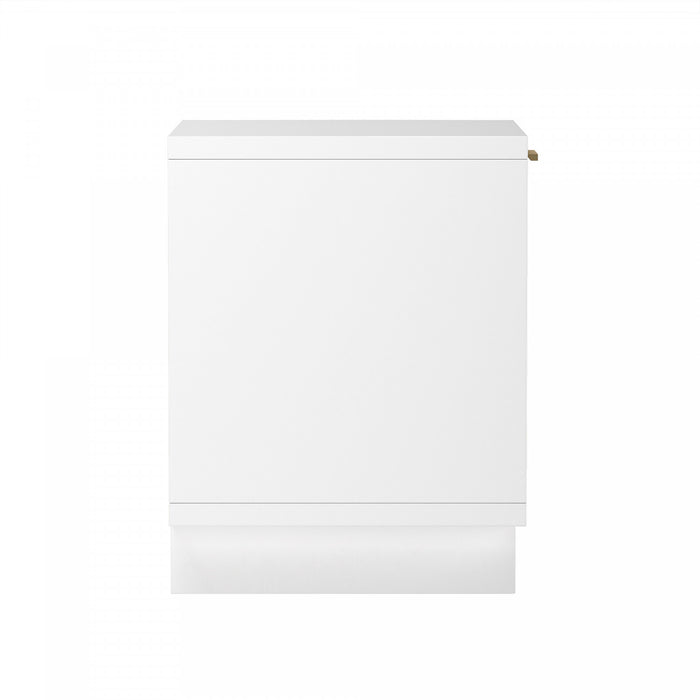 Elara Contemporary 18\" Solid Wood Nightstand in White (1-Drawer)