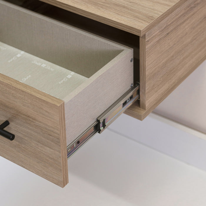 Primo Floating Nightstand With 1 Drawer - Black Oak 