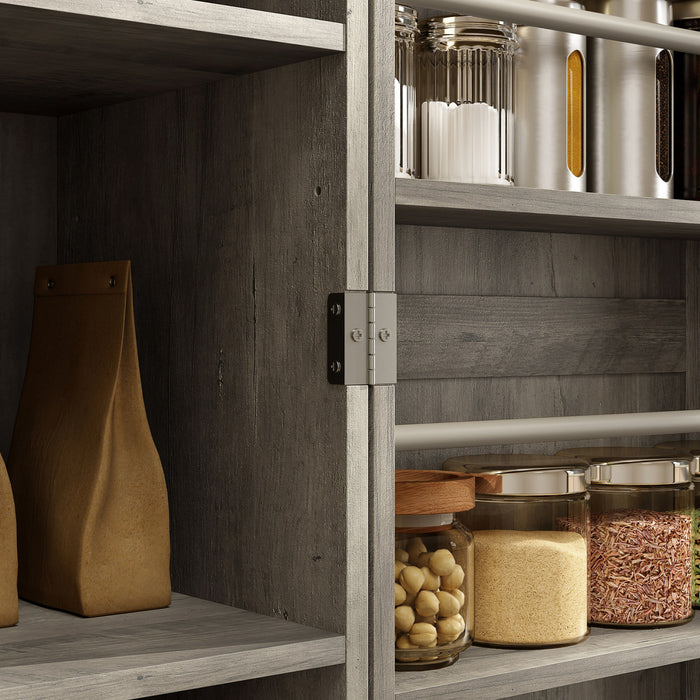 HOMCOM Farmhouse Kitchen Pantry Cabinet, Kitchen Storage Cabinet, Grey