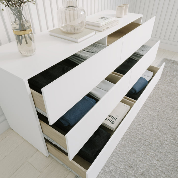Nordika James 6-Drawer Dresser - White