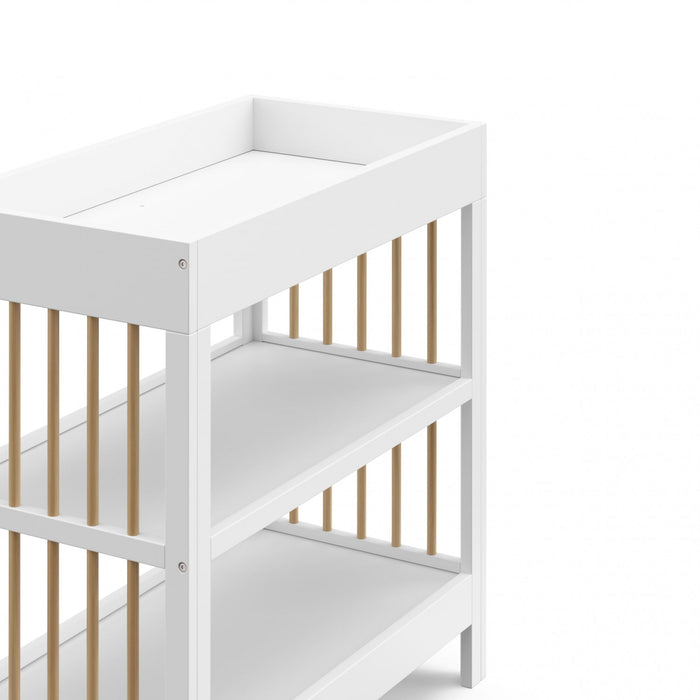 Graco Teddi Changing Table with Water-Resistant Changing Pad - White/Driftwood
