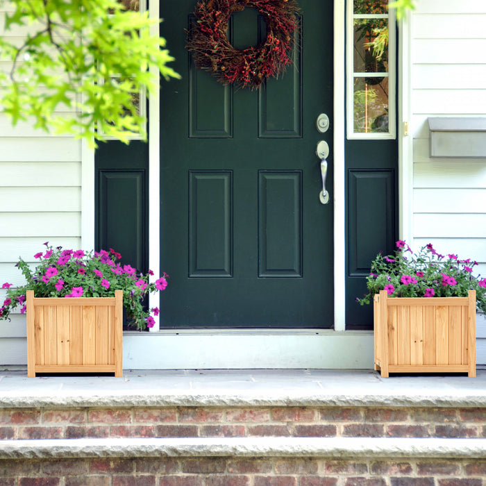 Costway 15\" Wooden Planter Box Elevated Outdoor Folding Planter With Removable Bottom