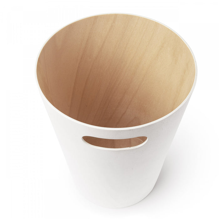Umbra Woodrow Garbage Bin Trash Can - White