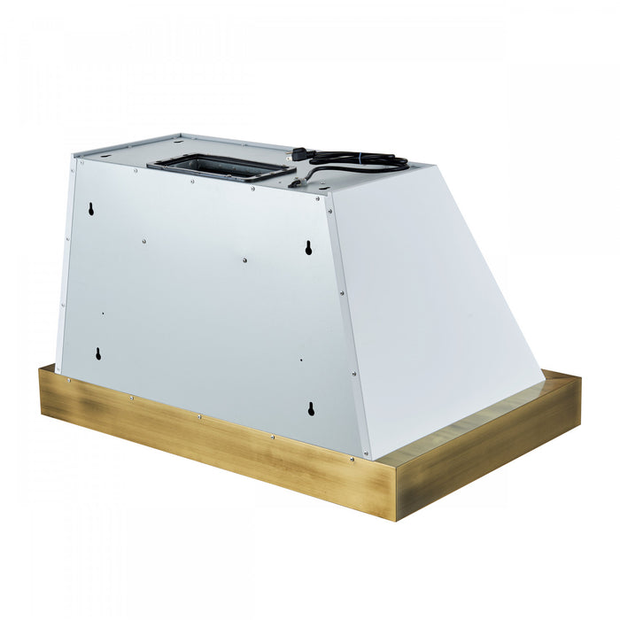 Forno Vittorio 36-Inch Wall Mount Range Hood, White with Antique Brass Trim-FRHWM5078-36BLK