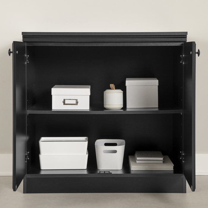 Morgan Small 2-door Storage Cabinet - Pure Black