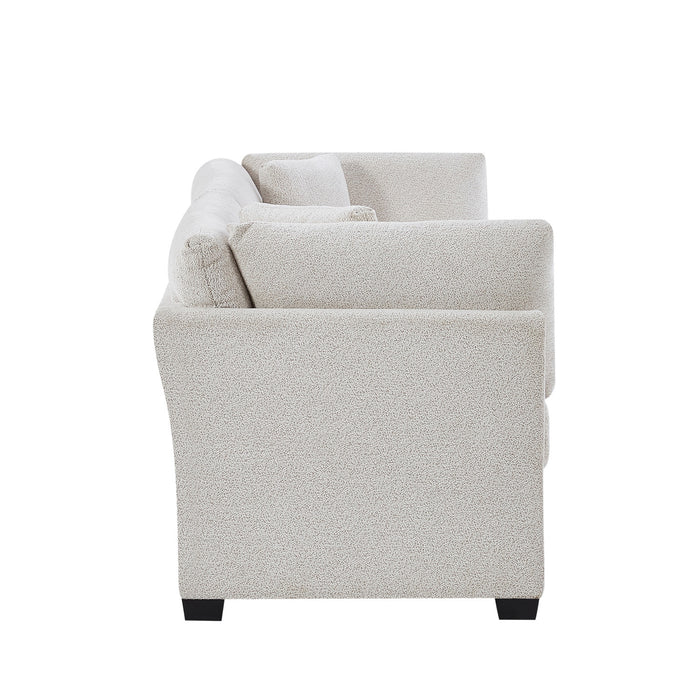 Flare Modern 83.5 Inch Flared Arms Sofa with High-Density Cushions, Beige