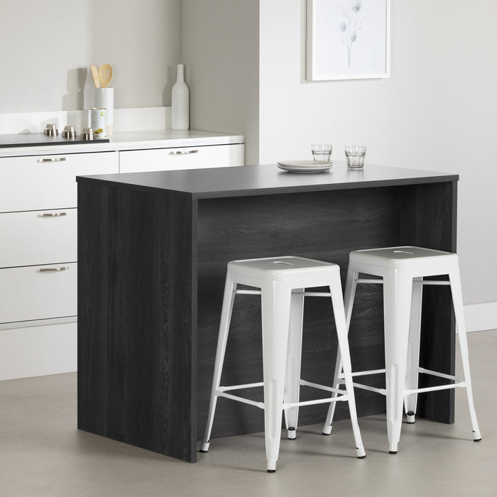 Myro Kitchen Island with Storage Gray Oak and White - South Shore Kitchen Storage