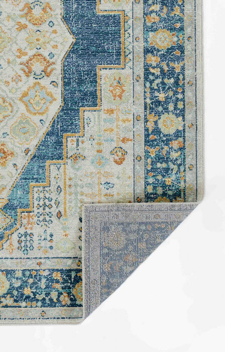 Kinsley Traditional 6'7\" x 9'6\" Area Rug in Blue Indoor Area Rug