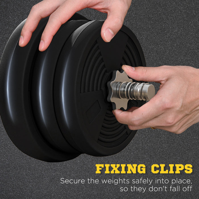 Soozier Adjustable Barbell Weight Set with Curl Bar for Home Gym, 50LBS