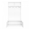 Ethan Hall Tree Coat Rack with Shoe Cabinet Hooks and Storage,White | Ethan meuble d’entree – porte-manteau avec meuble a chaussures, crochets et rangements, blanc