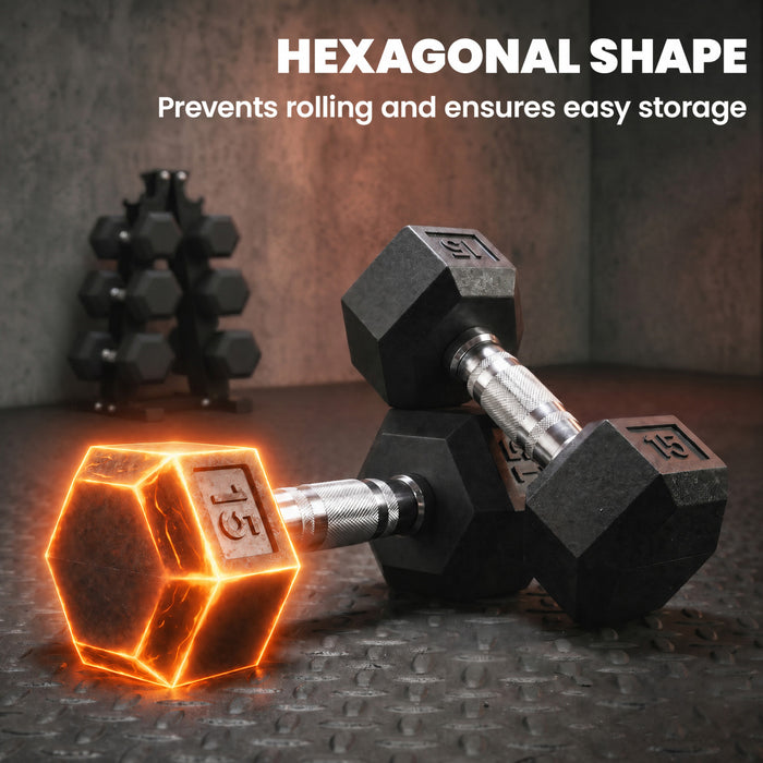 Soozier 180lbs Hex Dumbbell Weight Set with Vertical Rack for Home Gym
