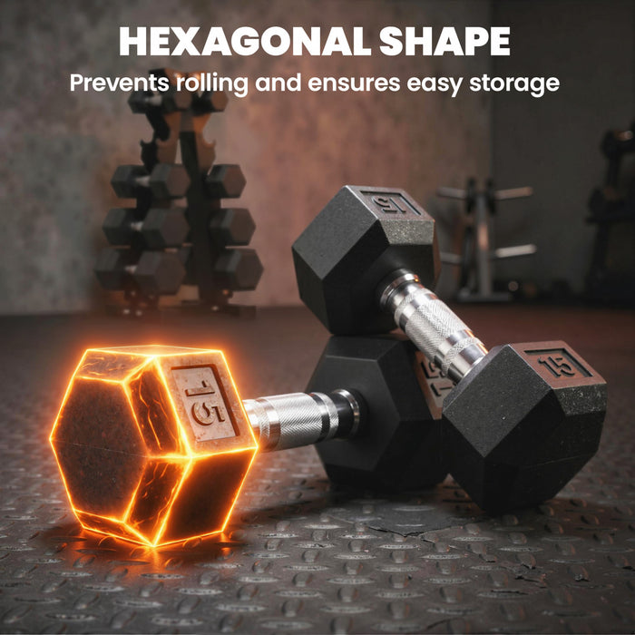 Soozier 210lbs Hex Dumbbell Weight Set with Vertical Rack for Home Gym
