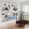 Soozier 48" Foldable Rebounder Trampoline for Adult, Mini Trampoline Indoor with 5-Level Adjustable Handle, Quiet and Safe Bungee Rebounder
