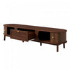 Oakmere 67 Inch Modern TV Stand with Drawer and Sliding Doors, Walnut | Oakmere Meuble TV Moderne 67 po avec Tiroir et Portes Coulissantes, Noyer