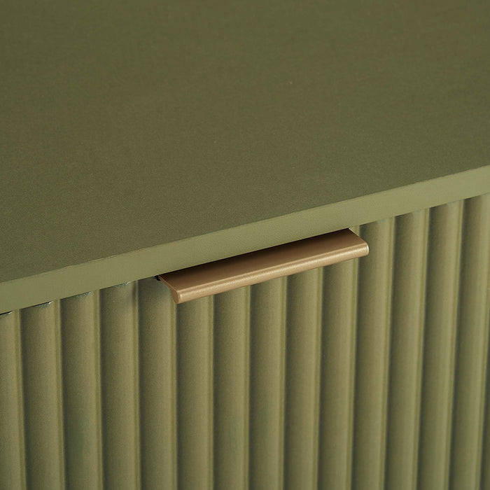 Dumbo Modern 20\" Fluted Nightstand in Olive Green (1-Drawer)