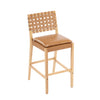 Philip Modern Rubber Wood Bar Stool Set of 4 with Woven Back Support,Natural | Philip – Lot de 4 tabourets de bar modernes en bois d’hevea avec dossier en tressage, finition naturelle