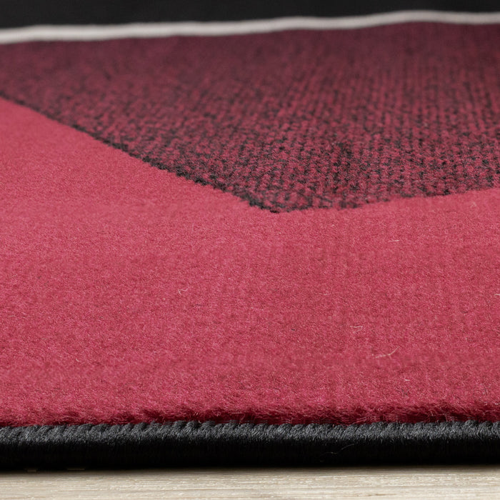 Forte Red Black White Geometric Area Rug - 7'9\" x 10'6\"