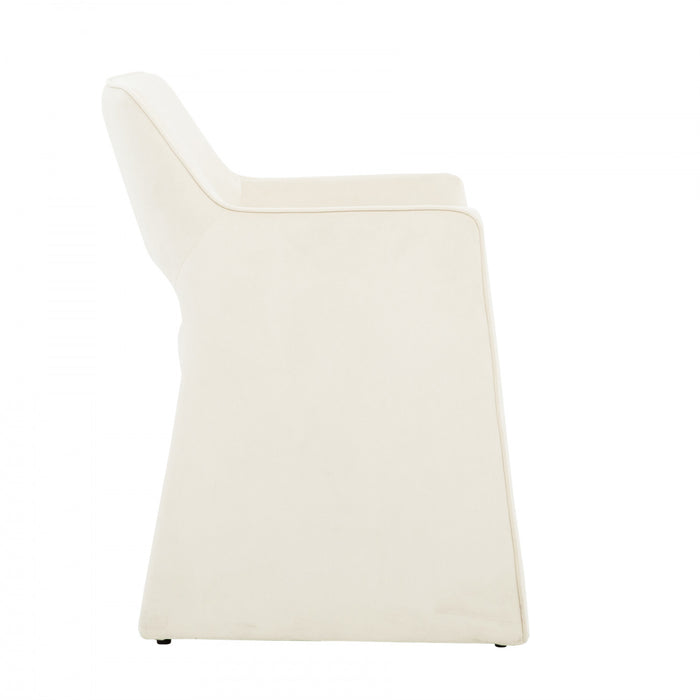 Kendrick Ivory Velvet Upholstered Accent Dining Chair (Set of 2)
