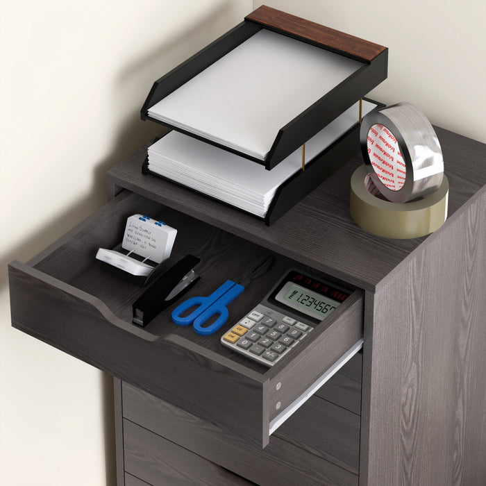 Vinsetto Mobile Filing Cabinet with Drawers File Cabinet with Wheels Grey