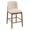 Lois Rubber Wood Counter Stool Set of 4 with Upholstered Seat and Footrest,Beige | Lois lot de 4 tabourets de comptoir en bois d’hevea avec assise rembourree et repose-pieds, beige