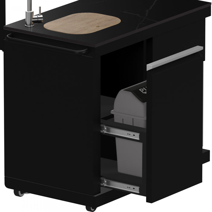 Forno All'Aperto Outdoor Kitchen with Black Countertop, 99,600 BTU, Bar Module & Pizza Oven - FODKT2568BLK