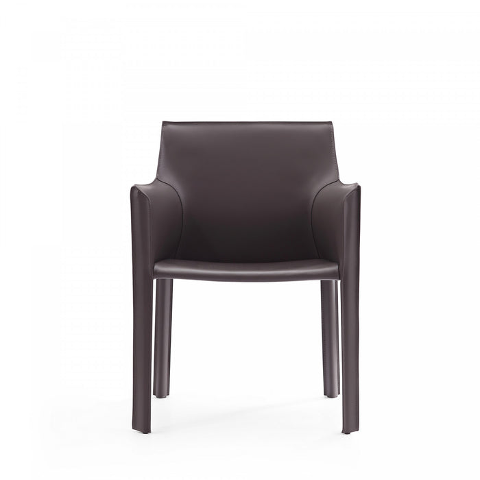 Vogue Modern Vegan Leather Dining Chair in Gray - Set of 2