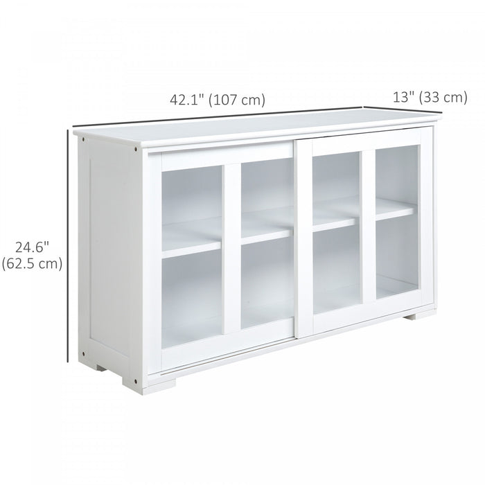HOMCOM Kitchen Sideboard Stackable Storage Cabinet with Sliding Glass Door