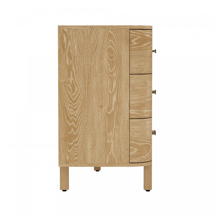 Solara Contemporary 68\" Solid Wood Dresser in Natural Oak (6-Drawer)