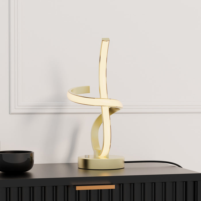 16\" Golden Swirl LED Table Lamp