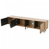Nathan TV Stand Media Console with 3 Doors and Open Shelving,Natural | Nathan meuble TV – meuble multimedia avec 3 portes et etageres ouvertes, finition naturelle