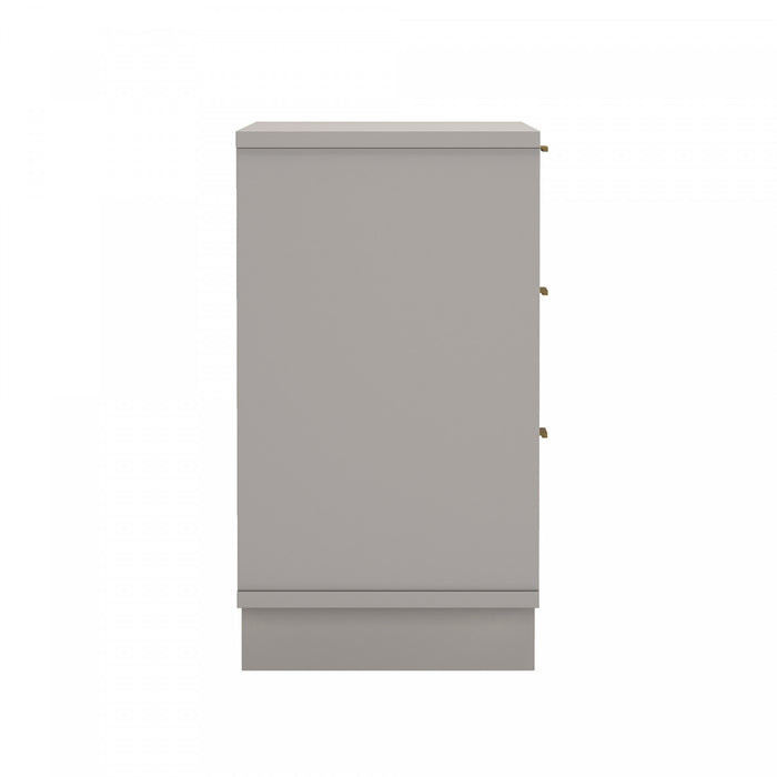 Elara Contemporary 38\" Solid Wood Dresser in Light Gray (3-Drawer)