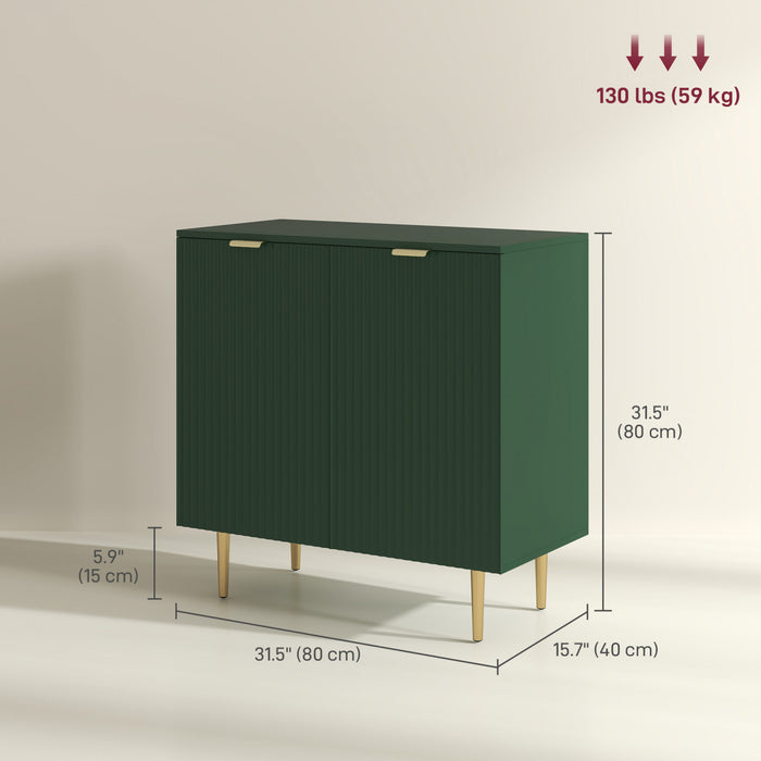 HOMCOM Sideboard Buffet Cabinet with Adjustable Shelves, Green