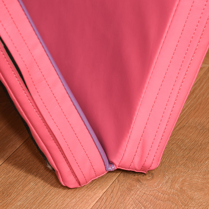 Soozier 4ftx6ftx2inch Pu Cuir Gymnastique Tumbling Gym Mat Arts Pliant Yoga Exercice Pad 4 Panneau (rose/violet)