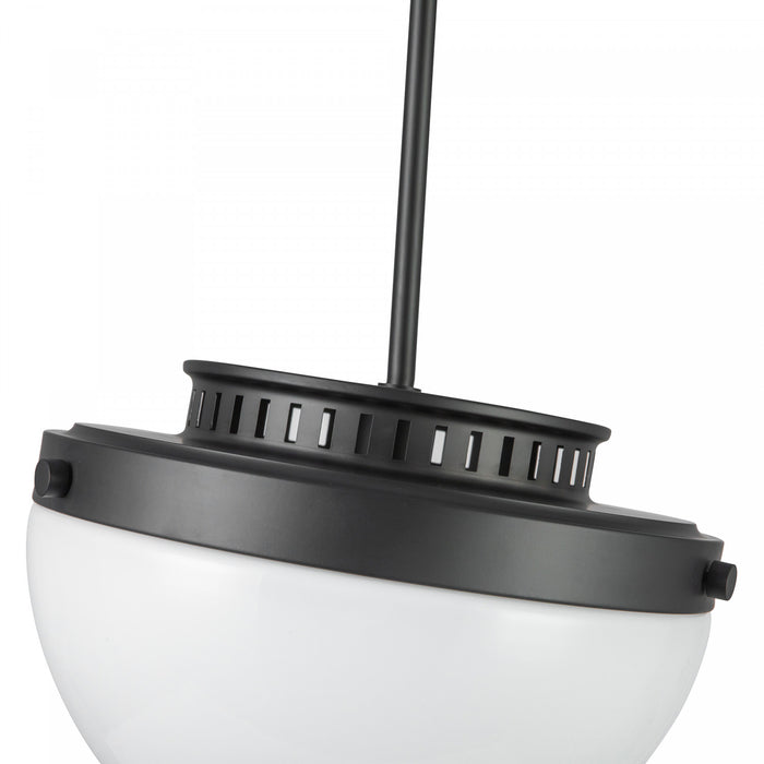 Dahlia 1 Light Pendant 12\", Black