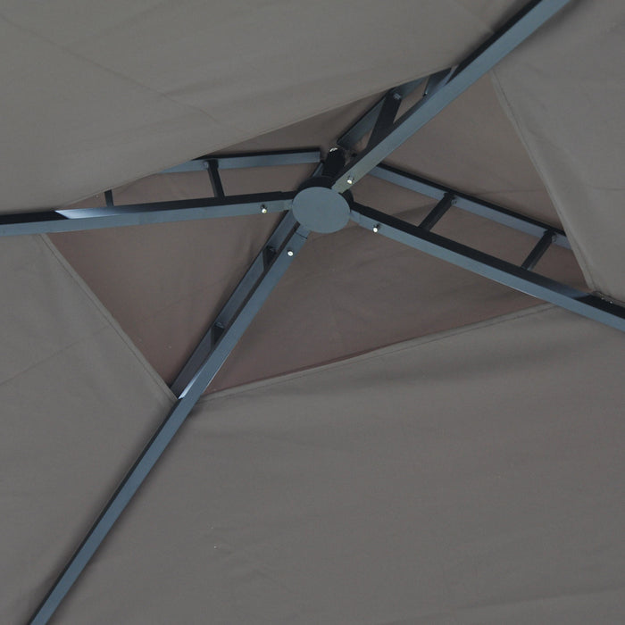 Outsunny 8' X 5' Grill Gazebo Double Tiered Tent Pavilion Grill Canopy Garden Sun Shade With 2-tires Shelf