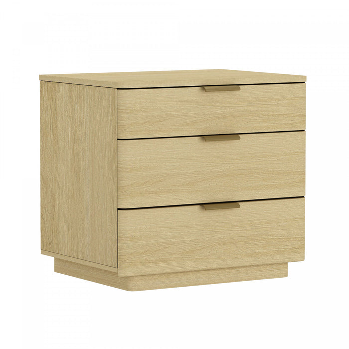 Payton Modern 26\" Nightstand in Natural Oak (3-Drawer) - Set of 2