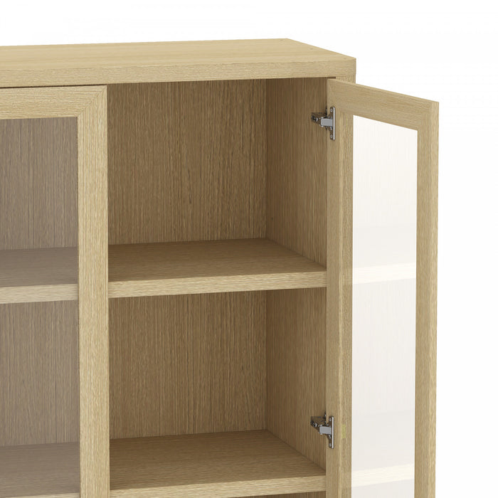 Rivington Modern 38\" Bookcase Cabinet in Natural Oak - Set of 2