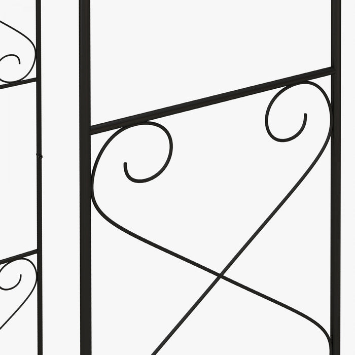 Outsunny 7.6ftmetal Garden Arch W/ Double Gate, Garden Arbor Trellis, Black