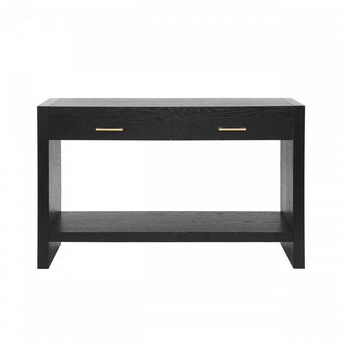 Aubrey 47.5\" Farmhouse Style Sofa Table with Storage - Black