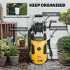 Outsunny Electric Pressure Washer, 1800W High Pressure Washer with 20 ft Outlet Hose, Adjustable Nozzle, 1.9GPM Power Washer with Hose Reel, Steel Handle for Home Patio, Yellow